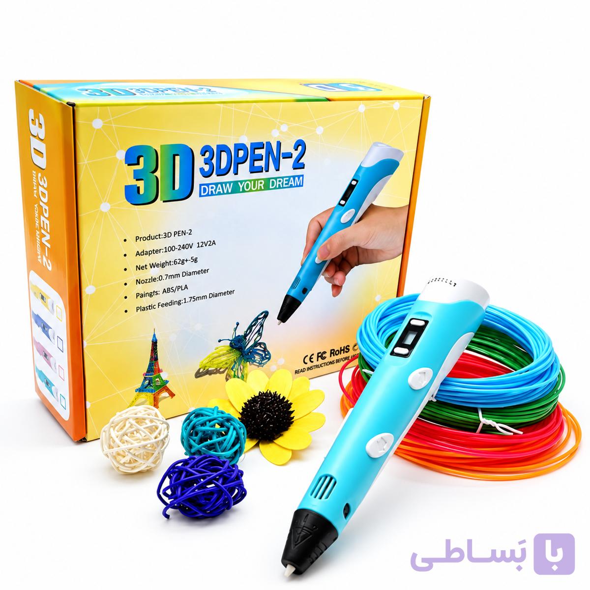 قلم طراحی سه بعدی 3D PEN-2 اورجینال | نمایشگر دار با تنظیم سرعت و فیلامنت PLA و ABS — تصویر 1