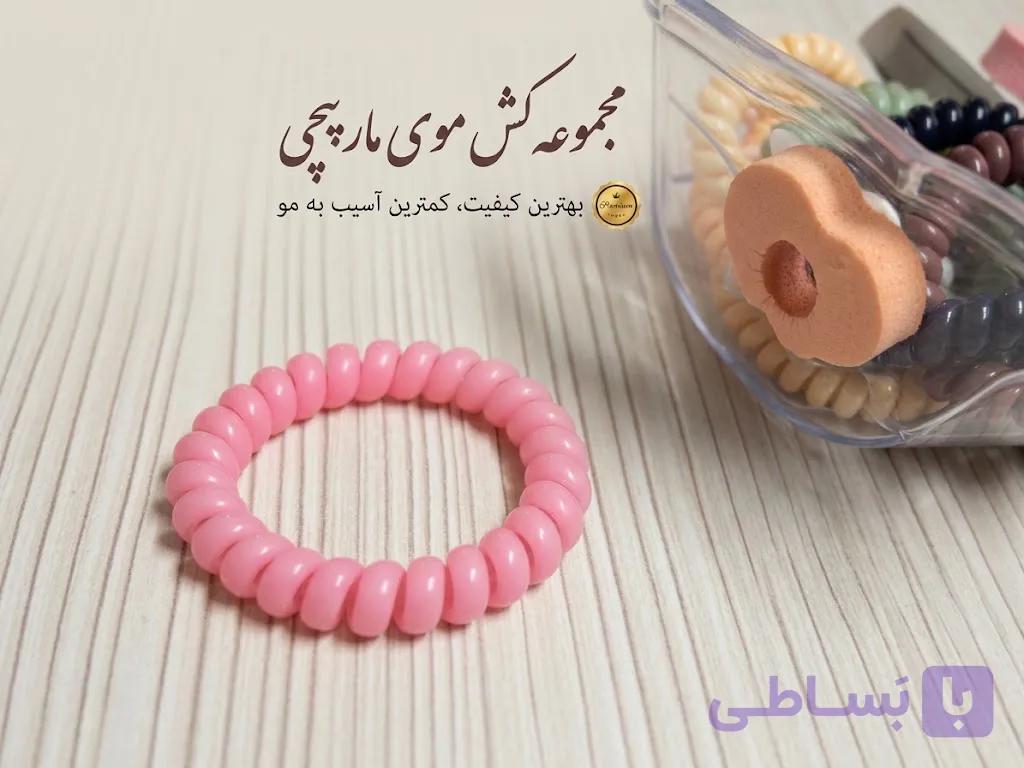 کش مو سیم تلفنی رنگی جذاب 1 عددی رنگ صورتی( بهترین کیفیت کمترین آسیب به مو)