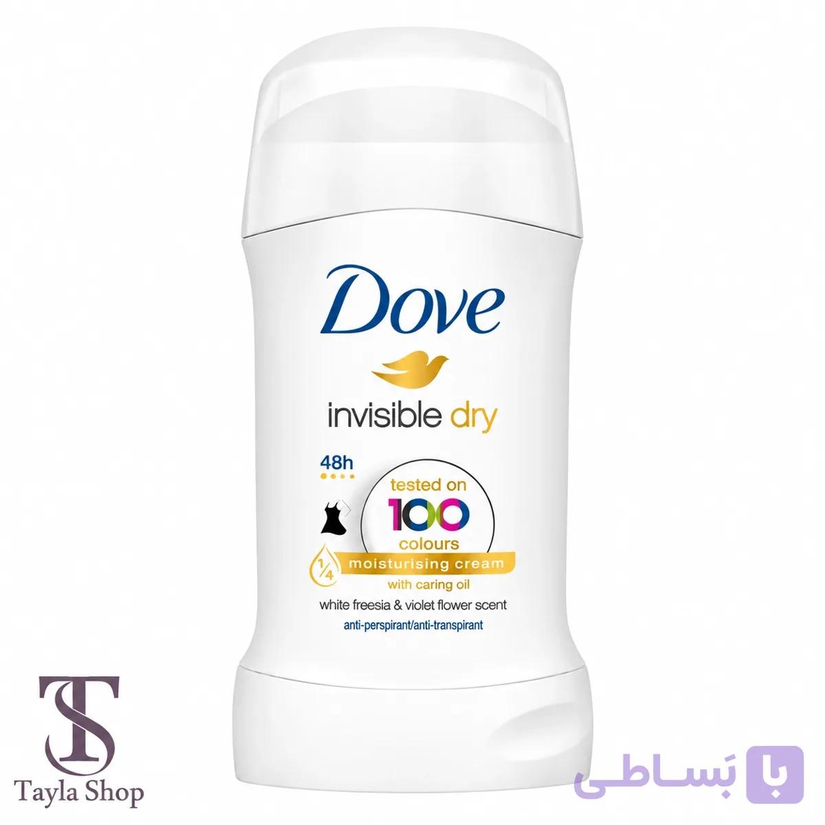 ضدتعریق استیکی زنانه داو مدل Invisible Test on 100 Color