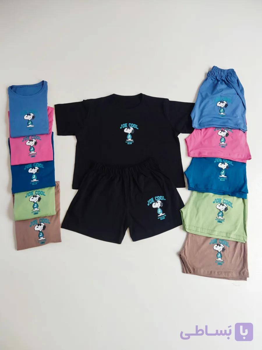 ست کراپ تیشرت باکسی و شلوارک ـ Boxy crop T-shirt and shorts set