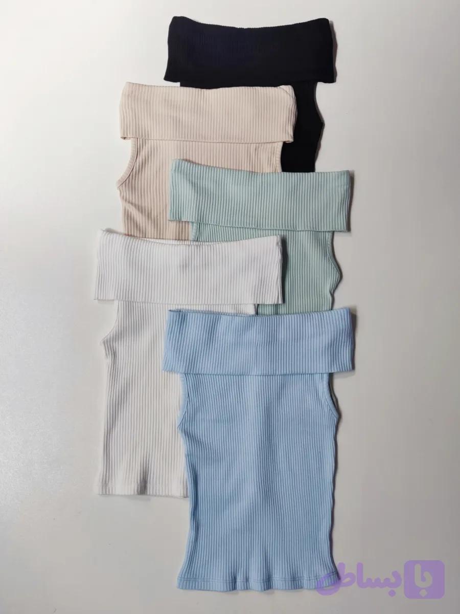 کراپ یقه قایقی (آف شولدر) آستین حلقه ای - Boat-neck (off-shoulder) crop with ring sleeves