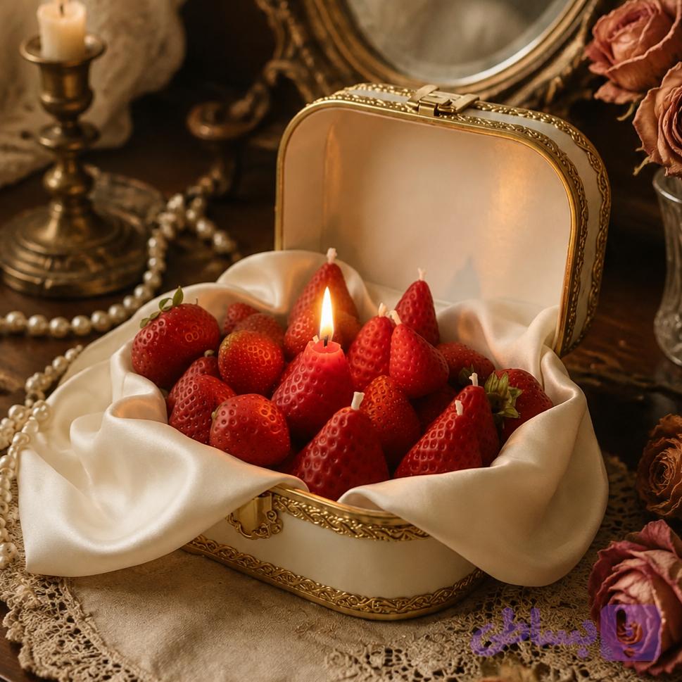 شمع توت فرنگی(10 عددی)