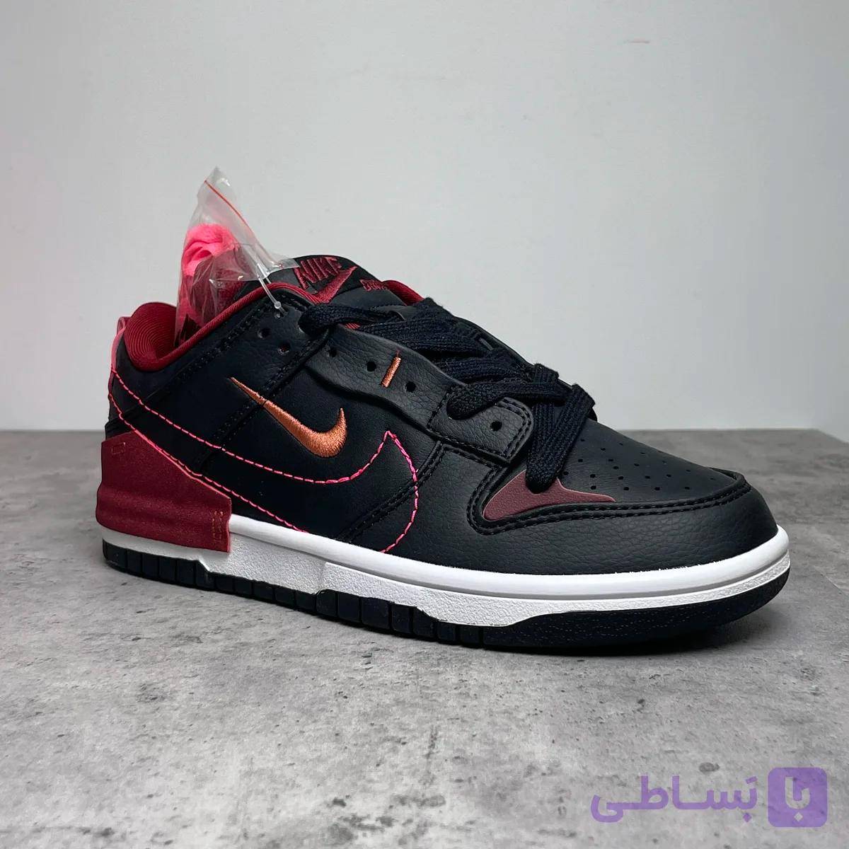 کتونی زنانه نایک مدل Dunk Low Disrupt2 Black Red رنگ مشکی قرمز