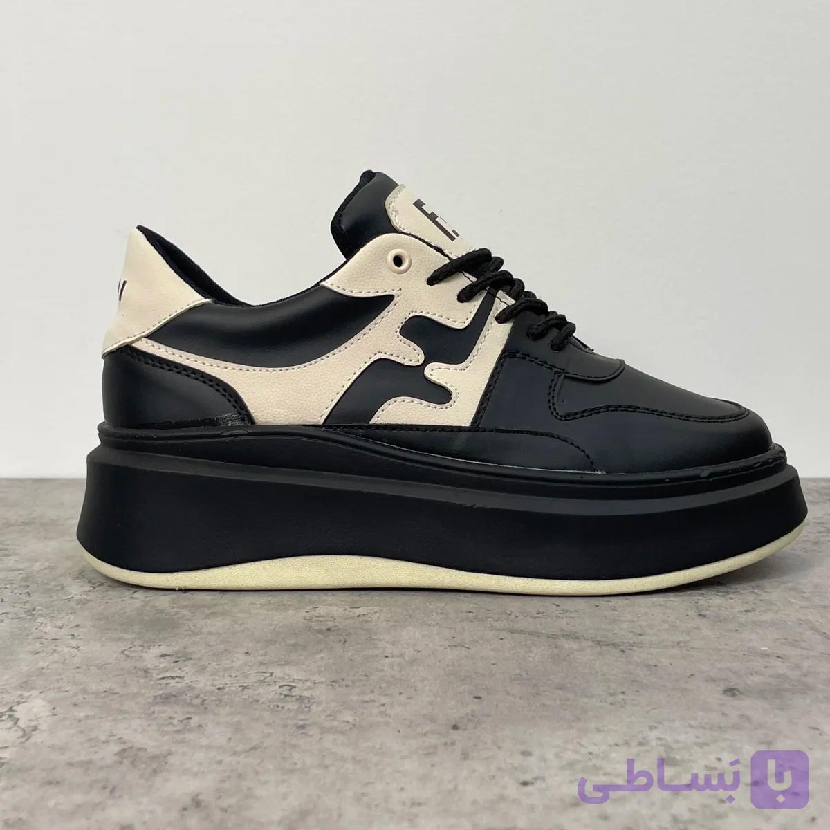 کتونی اسنیکرز زنانه طرح فندی (Fendi) مشکی سفید