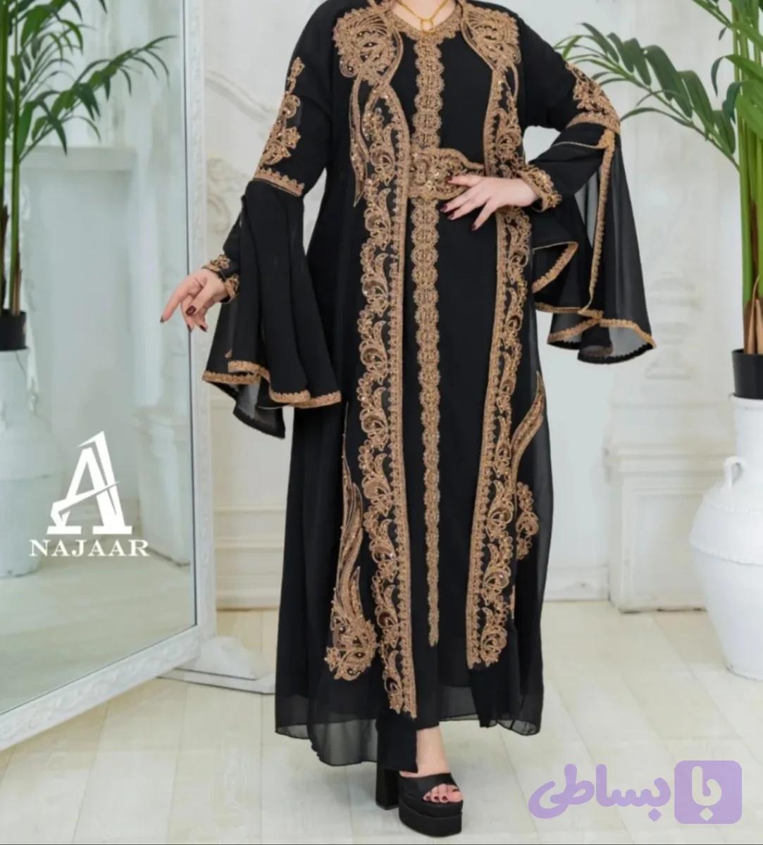 قفطان وارداتی مجلسی حریر