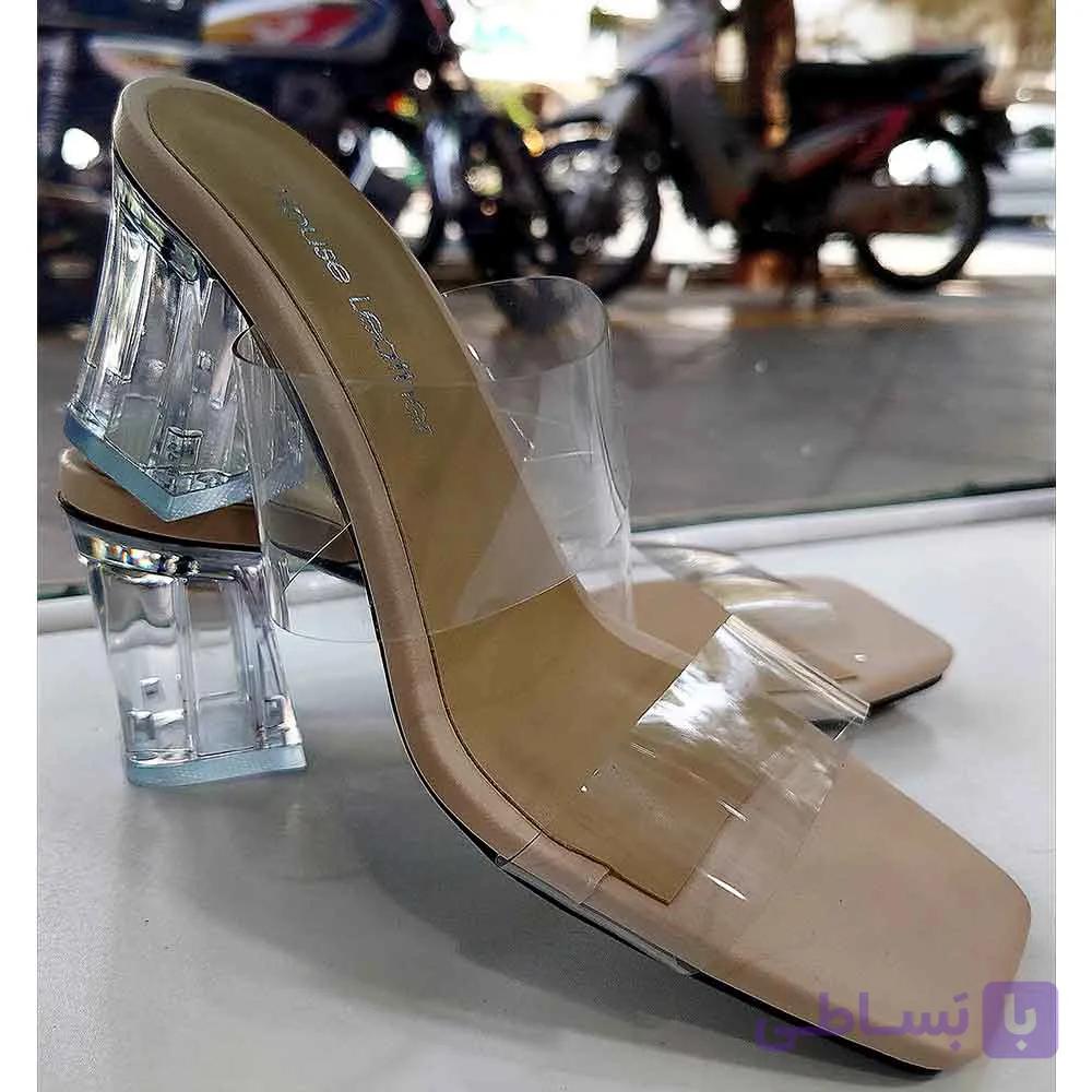 صندل مجلسی پاشنه شیشه ای طلقی — تصویر 1