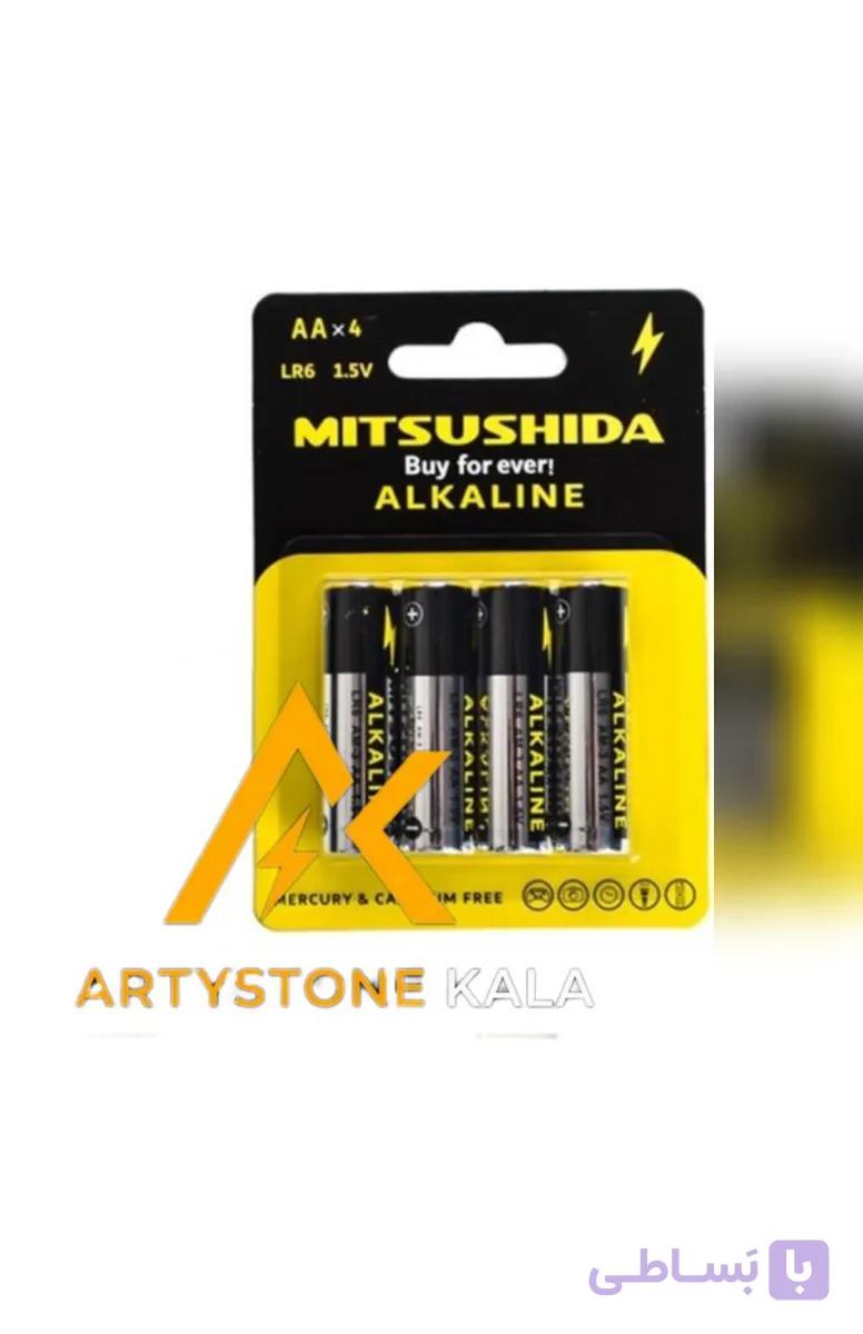 باطری نیم قلم MITSUSHIDA آلکالاین 4 تایی پک کارتی میتسو شیدا کد_1041