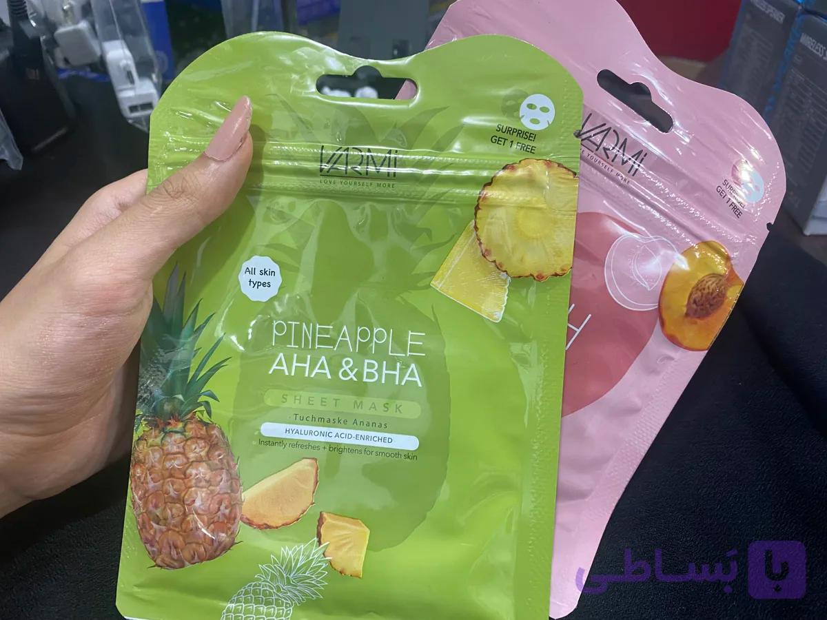 ماسک صورت میوه‌ای اناناس و هلو(دوعددی)کدA69