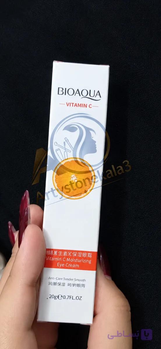 کرم دور چشم بایوآکوا مدل Vitamin C رفع سریع چروک دور چشم حجم 20 میلی لیتر_کد_A63