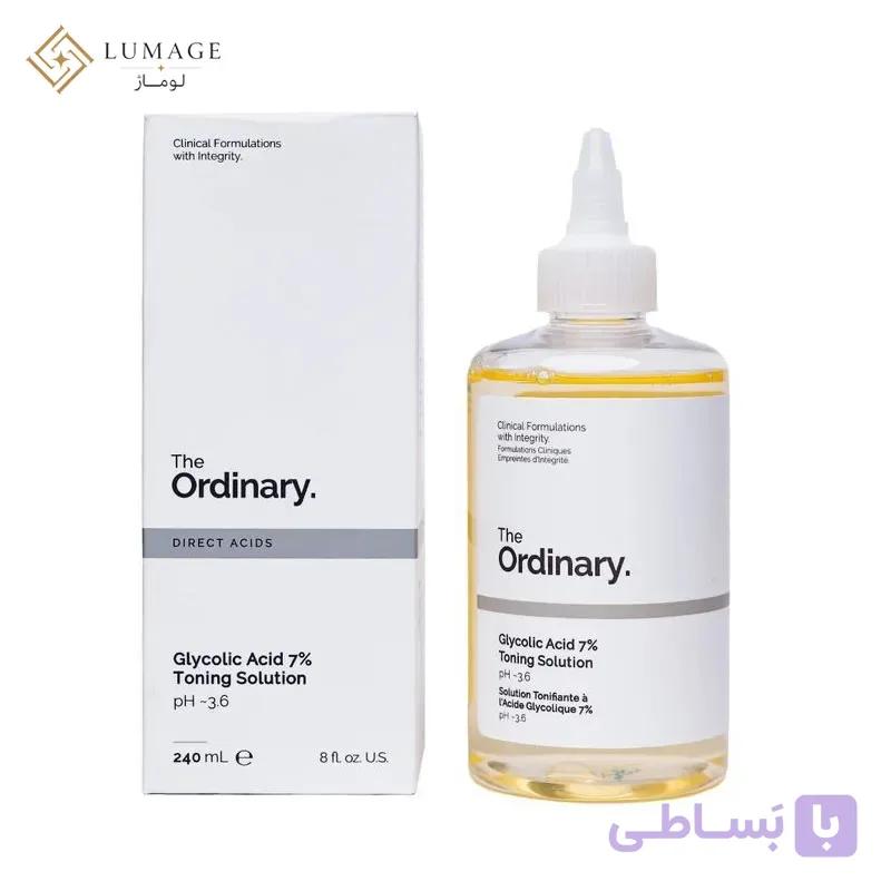 تونر گلیکولیک اسید ۷٪ اوردینری روشن کننده و لایه بردار — تصویر 1