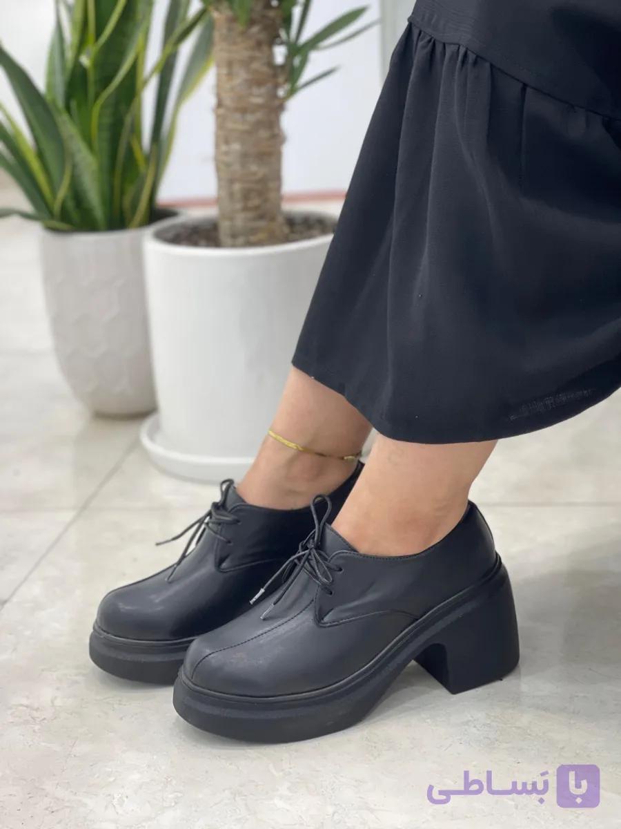 کفش زنانه لوفر چرم بیاله