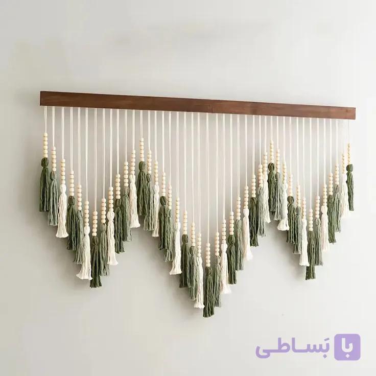 دیوار کوب مکرومه طرح آویز‌منگوله ای رنگ و سایز دلخواه کد سفارش 27