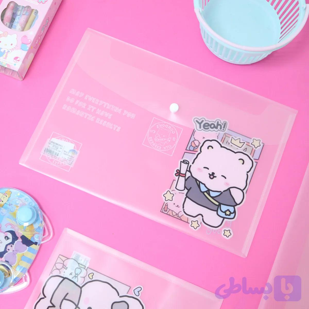 پوشه دکمه دار کیوت سایز a4 — تصویر 1