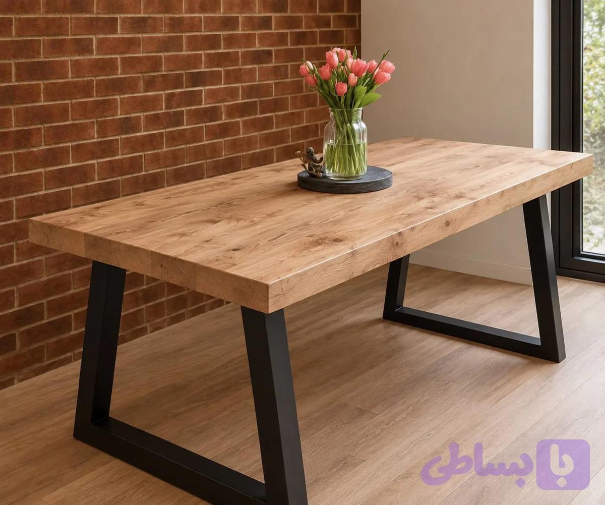 میزناهارخوری چوب فلز 4 نفره مدرن