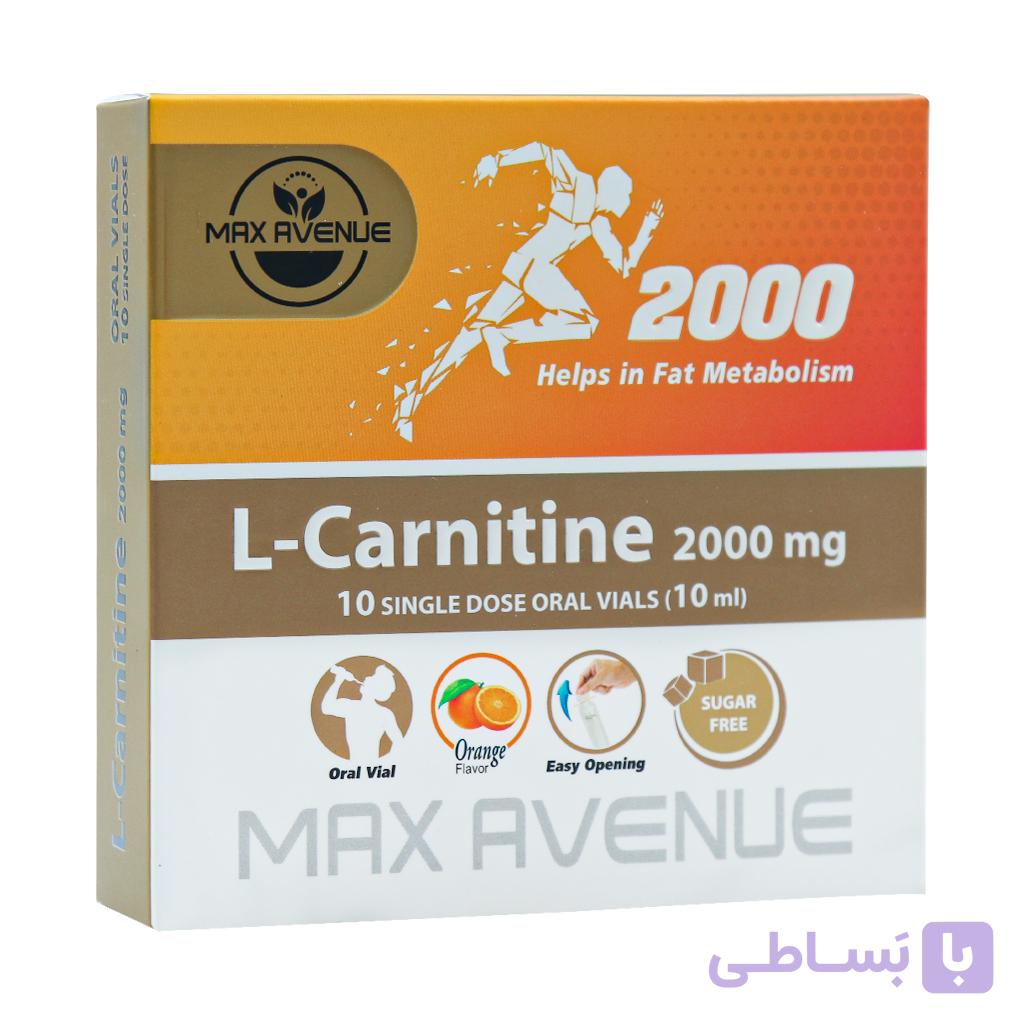 محلول خوراکی ال کارنیتین 2000 میلی گرم مکس اونیو — تصویر 1