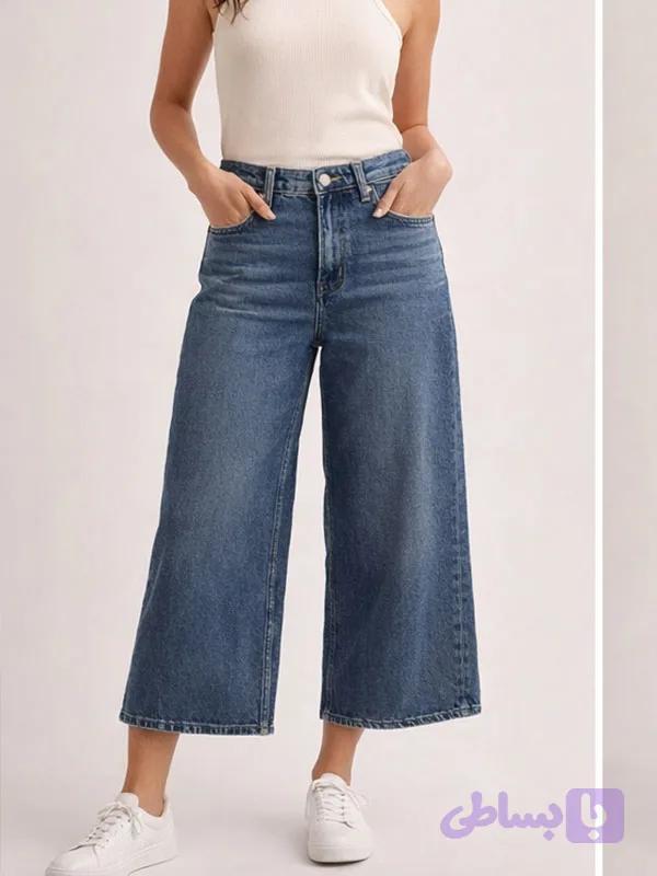 شلوار جین اورجینال زنانه راسته کراپ برند American Eagle | کد 21 — تصویر 1