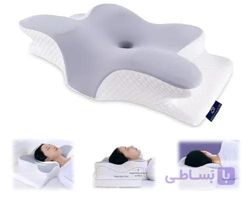 بالش ارتوپدی مموری فوم اسنشالز ۳۶۰ طرح پروانه‌ای مخصوص دیسک گردن و درد شانه — تصویر 1