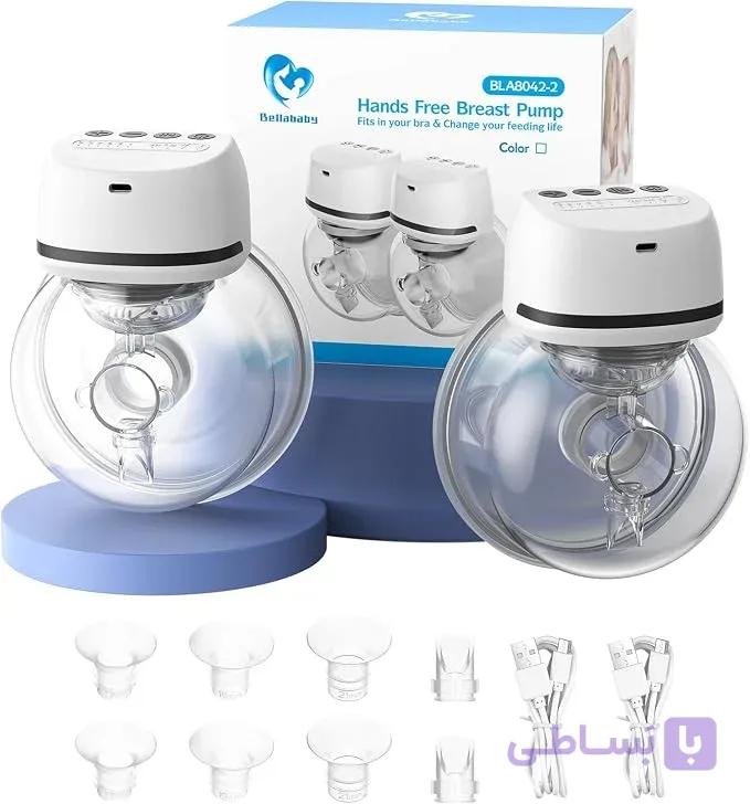 شیردوش برقی پوشیدنی Bellababy – ست دوتایی (Hands-Free) با فلنج‌های متنوع برای راحتی حداکثری — تصویر 1