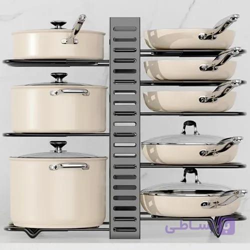 استند و نظم‌دهنده داخل کابینت قابلمه و تابه ۸ طبقه KASTWAVE — تصویر 1