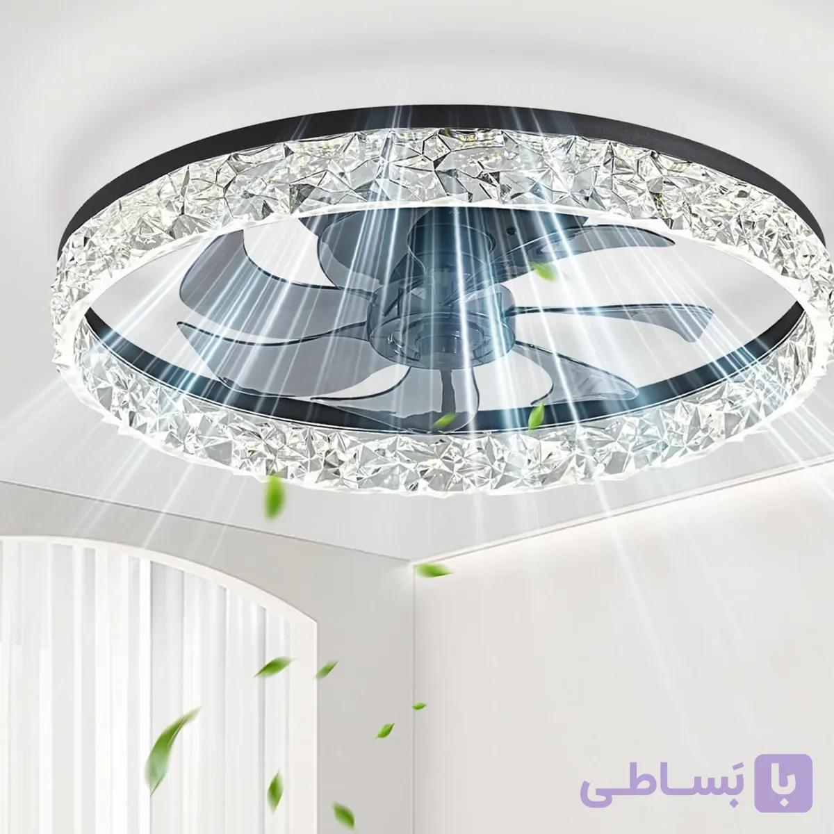 پنکه سقفی مدرن 20 اینچی AM ANNA به همراه چراغ LED – هوشمند، ریموت‌دار و بی‌صدا — تصویر 1
