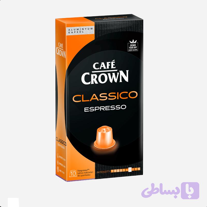 کپسول قهوه cafe crown مدل espresso بسته 10 عددی