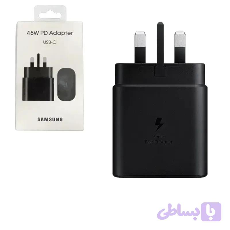 شارژر دیواری سامسونگ 45 وات سه پین اصلی — تصویر 1