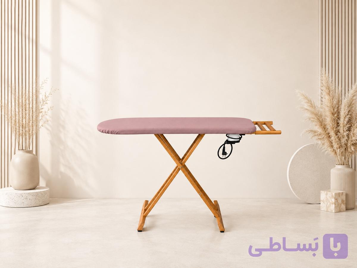 میز اتو چوبی پایه دار مدل NiL00 (پریزدار)