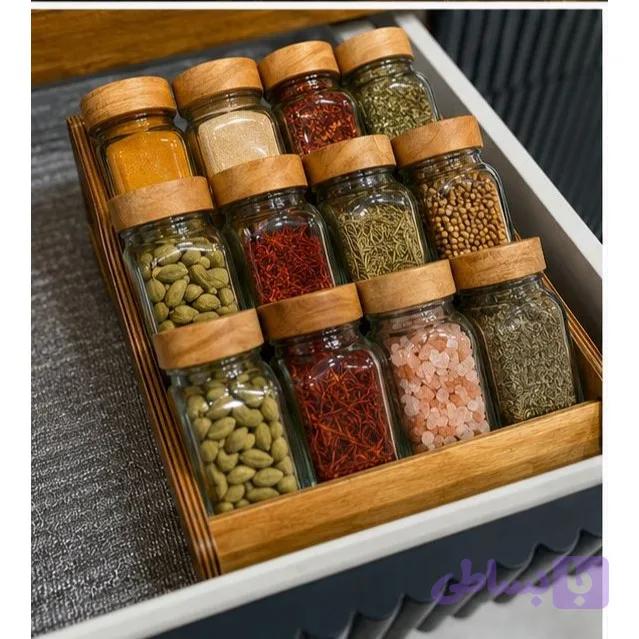 پک 12 عددی شیشه مک کارتی چوبی با استند