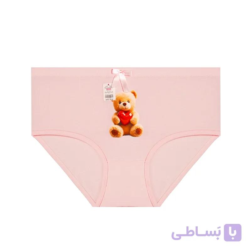شورت اسلیپ زنانه نخی طرح خرس و بادکنک قلبی برند میس miss — تصویر 1