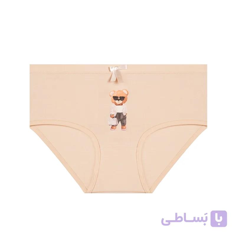 شورت اسلیپ زنانه نخی طرح خرس با کت صورتی برند میس miss — تصویر 1