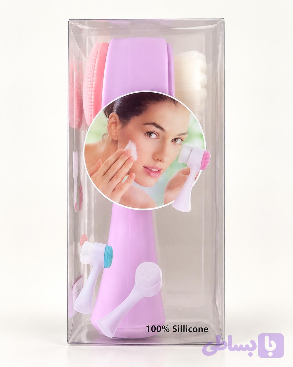 فیس براش دستی دوطرفه سیلیکونی Love Skin