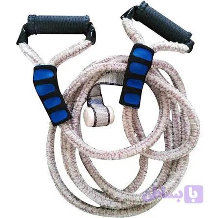 کش بدنسازی موها فیتنس مدل X-HEAVY.2M با طول 2 متر، مغزی کش لاتکس چند رشته، دستگیره ژله‌ای، قطعه پشت دری پلاستیکی و کیف حمل