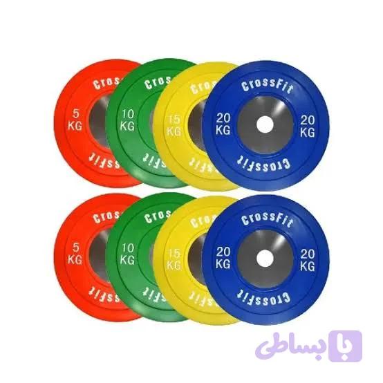 صفحه هالتر مدل دورلاستیکی وزن 10 کیلوگرم با ابعاد 20x20x10 سانتی‌متر مناسب هالترهای باشگاهی بسته دو عددی