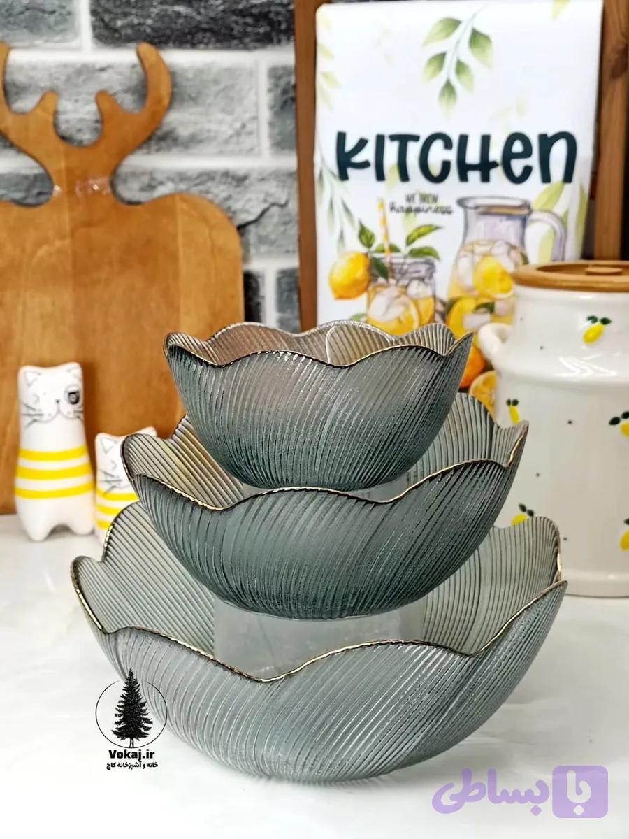 کاسه شیشه‌ای گلبرگی — تصویر 1