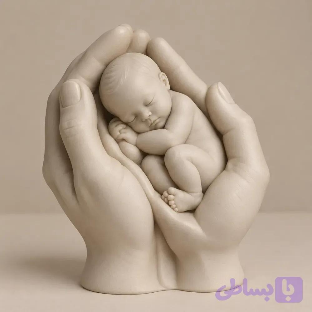 1068-فیگور دکوری نوزاد طرح خوابیده در رحم فانتزی مناسب دکوراسیون خاص منزل
