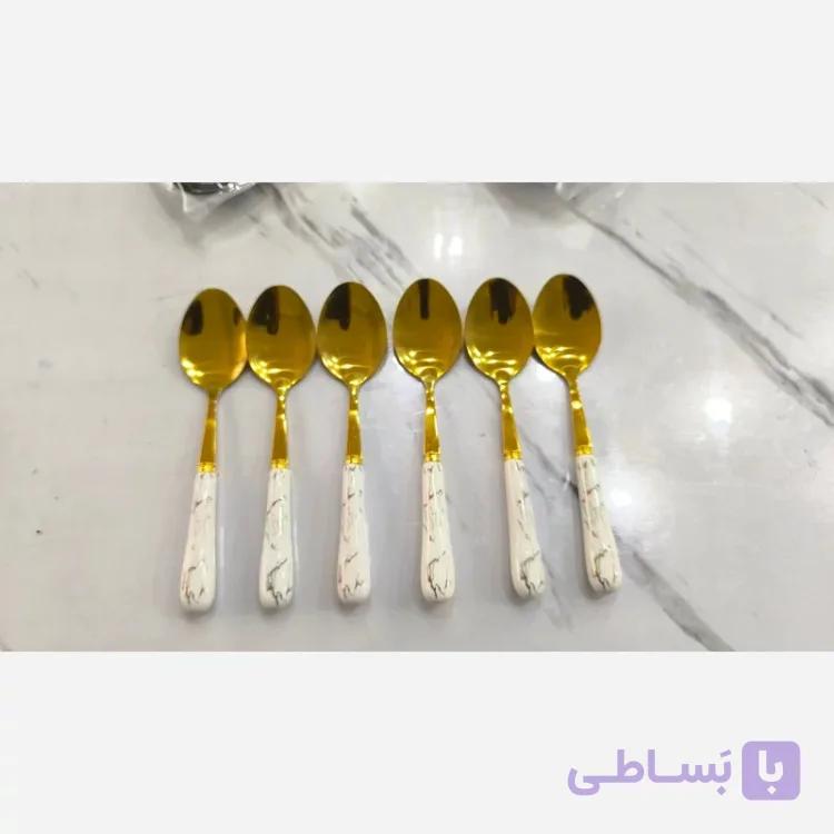 قاشق مربا خوری سرامیکی طلایی
