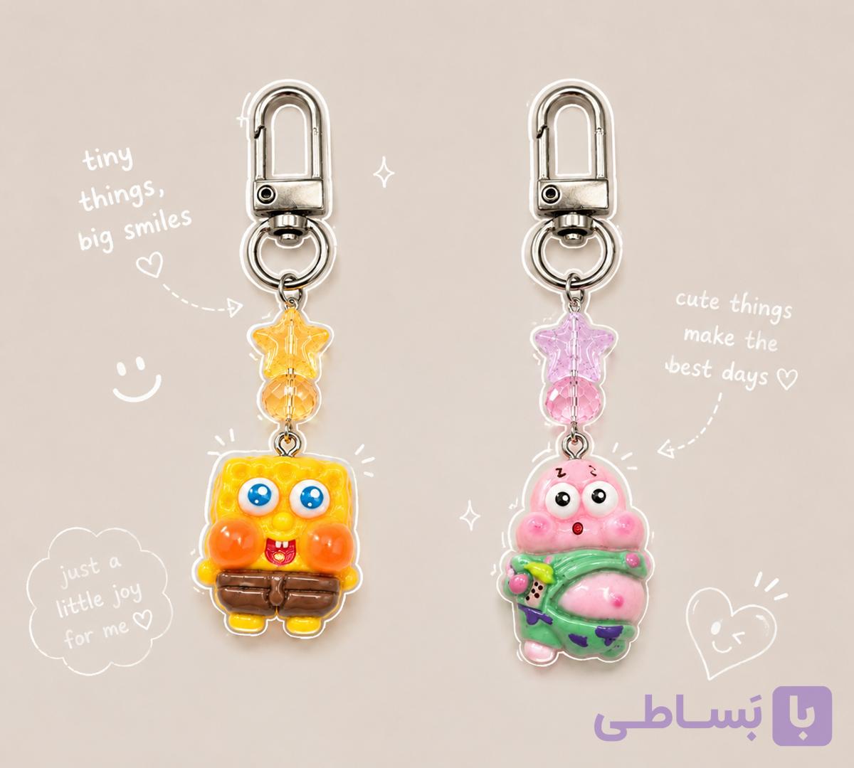 آویز گوشی و کیف SpongeBob & Patrick | تک و ست دوستی