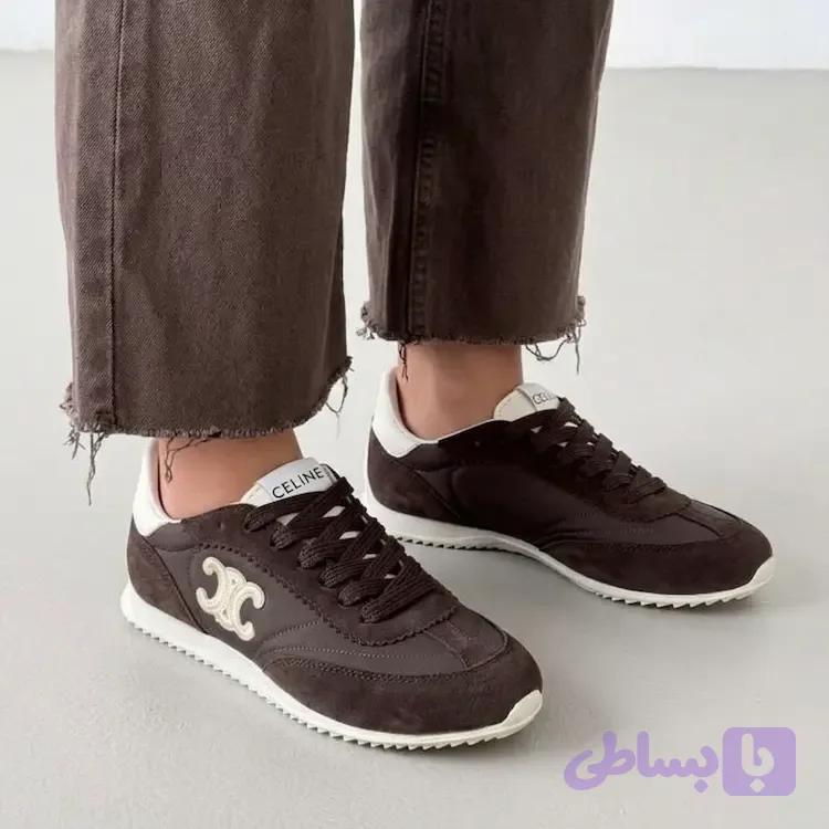 کتونی سلین مدل Celine Racer Sneaker قهوه‌ای — تصویر 1