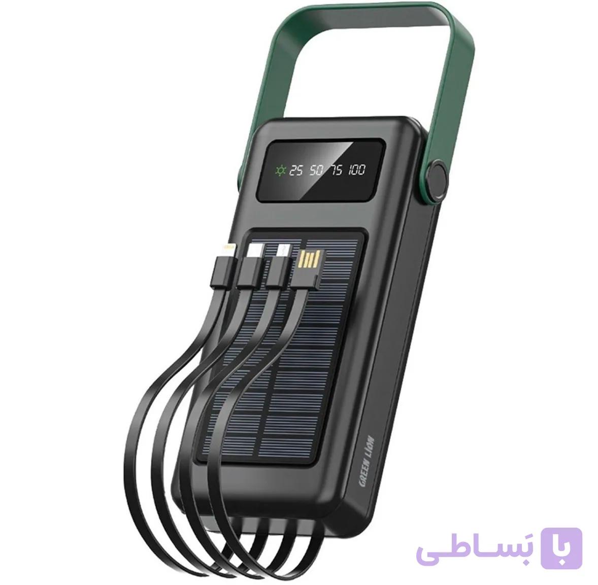 پاوربانک خورشیدی گرین لاین مدل Solar Max | ظرفیت ۳۰٬۰۰۰ میلی‌آمپرساعت