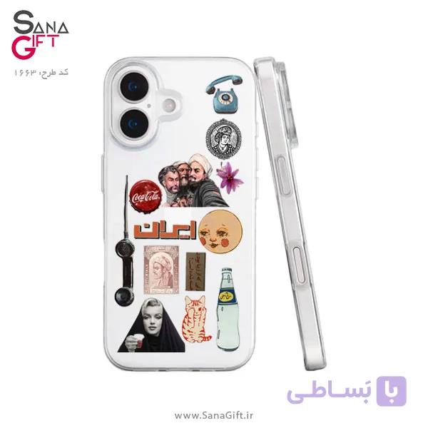 قاب موبایل شفاف طرح کلاژ ایرانی