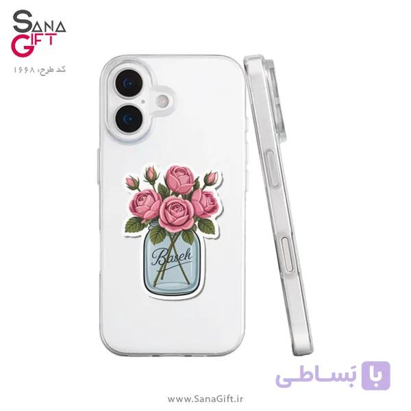 قاب موبایل شفاف طرح دسته گل