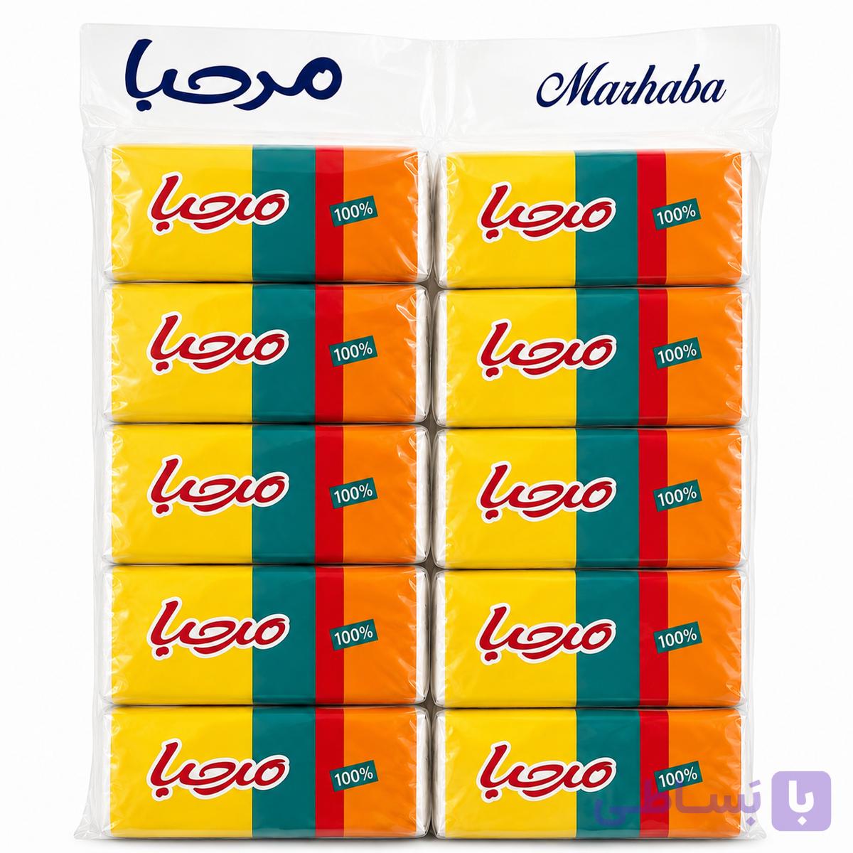 دستمال کاغذی 100 برگ دولایه مرحبا