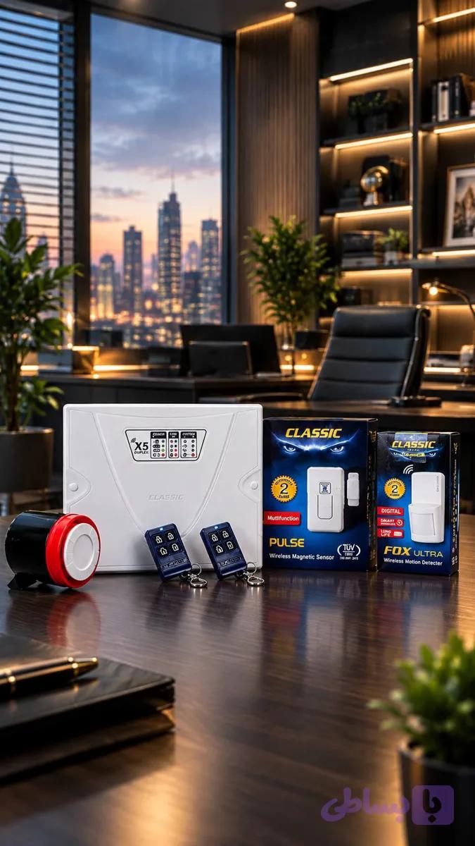 پک دزدگیر اماکن کلاسیک x5duplex با پنج سنسور حرکتی بی سیم و مگنت بی سیم — تصویر 1