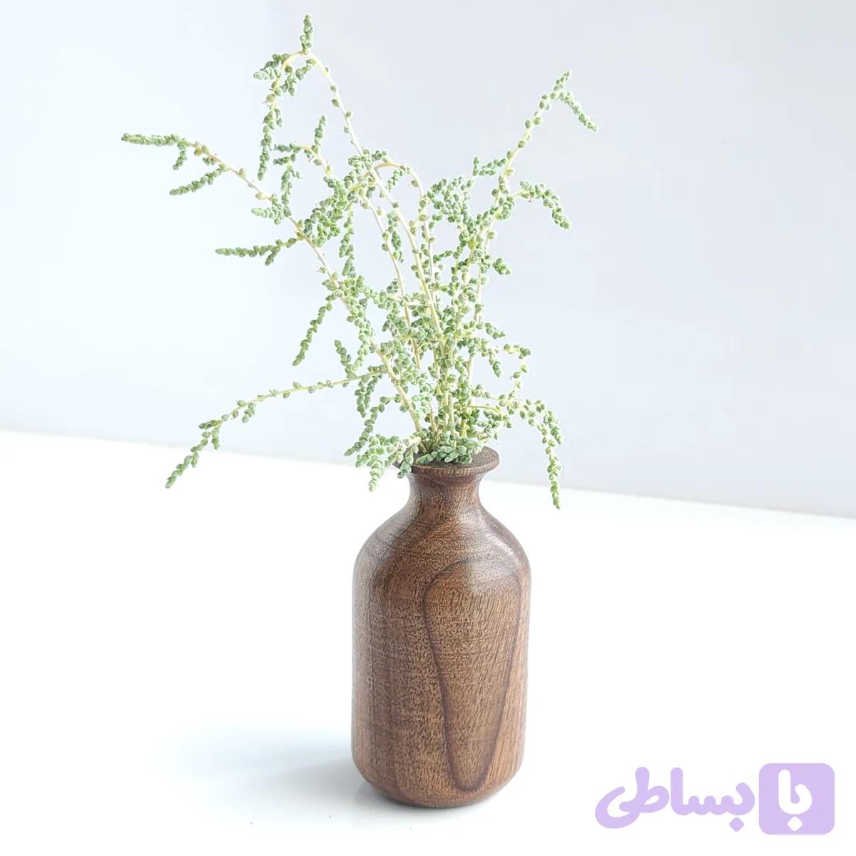 گلدان چوبی خراطی شده از چوب گردو