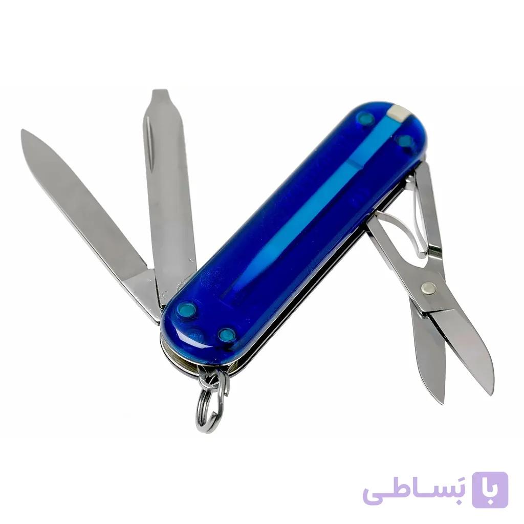 چاقوی چندکاره Victorinox Classic SD آبی شفاف – 58mm — تصویر 1