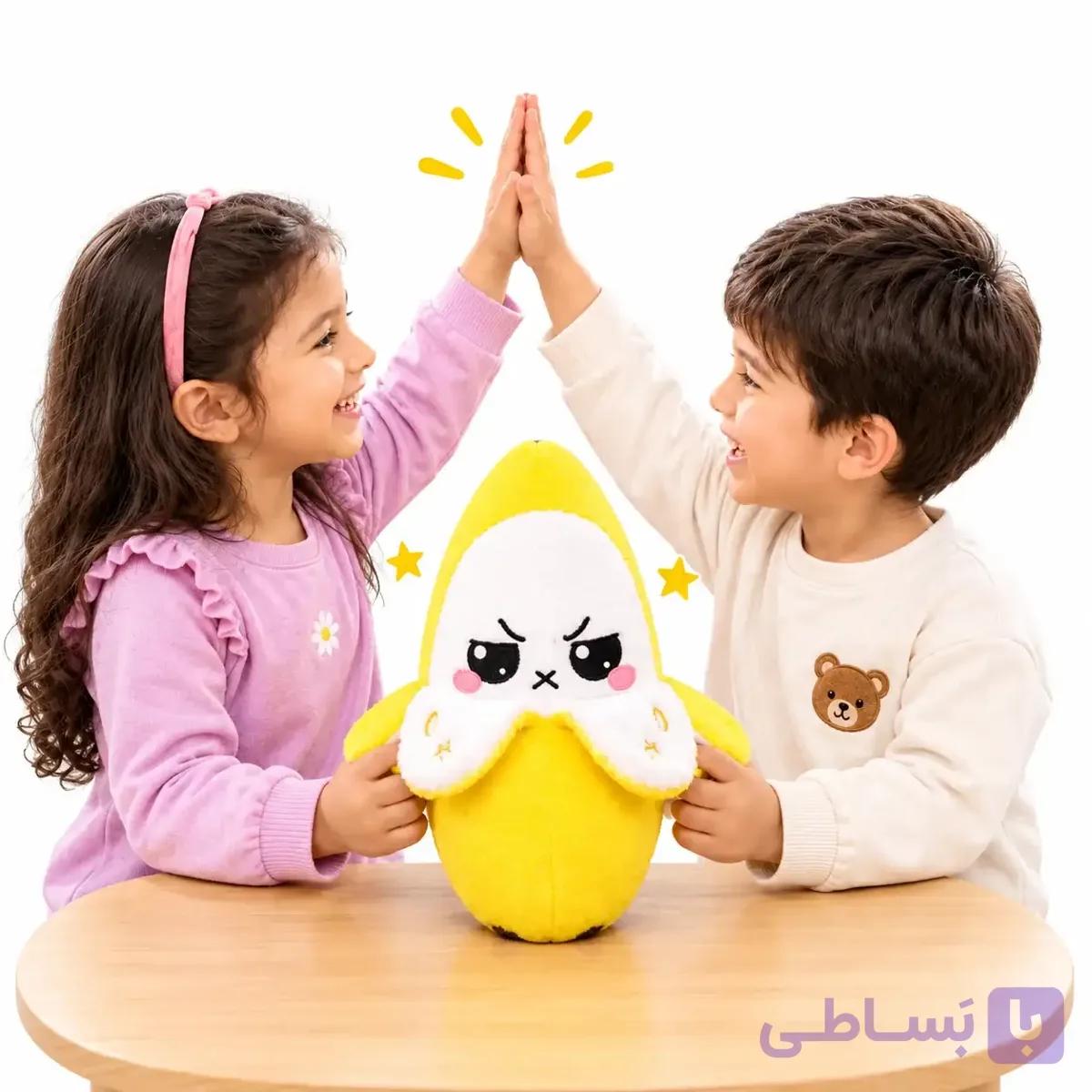 عروسک پولیشی موزیکال طرح میوه(طرح موز،هویج ،توت فرنگی)(مناسب بازی 2 نفره — تصویر 1