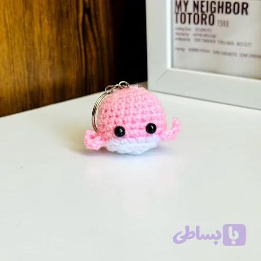 چارم بگ و جاکلیدی وال آبی نهنگ صورتی فانتزی کیوت پینترستی گوگولی مینی مناسب کادو هدیه