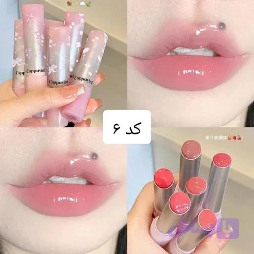بالم لب پینترستی پایپونی گل لاله برق لب رنگی فانتزی خوشبو کیوت فانتزی پینترستی بالم لب رنگ دهنده نرم کننده آبرسان لب