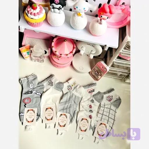 جوراب پینترستی ساق دار گرم و نرم کیوت فانتزی رنگبندی شاد و جذاب دخترانه