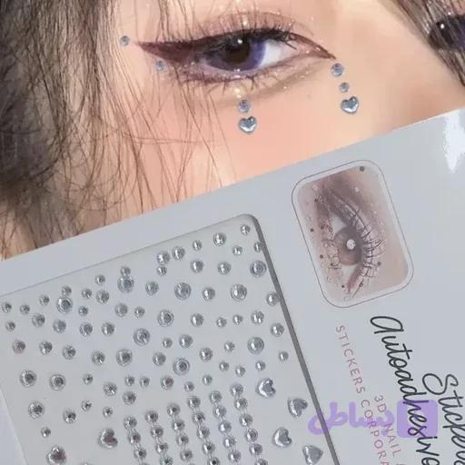 نگین رنگی تزیین مو و صورت پینترستی سایزبندی دارای چسب پشت کار نگین صورت چشم و مو دیزاین وسایل